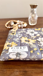 Zipper Pouch gris flores