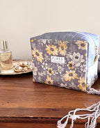 Box Pouch Gris Flores