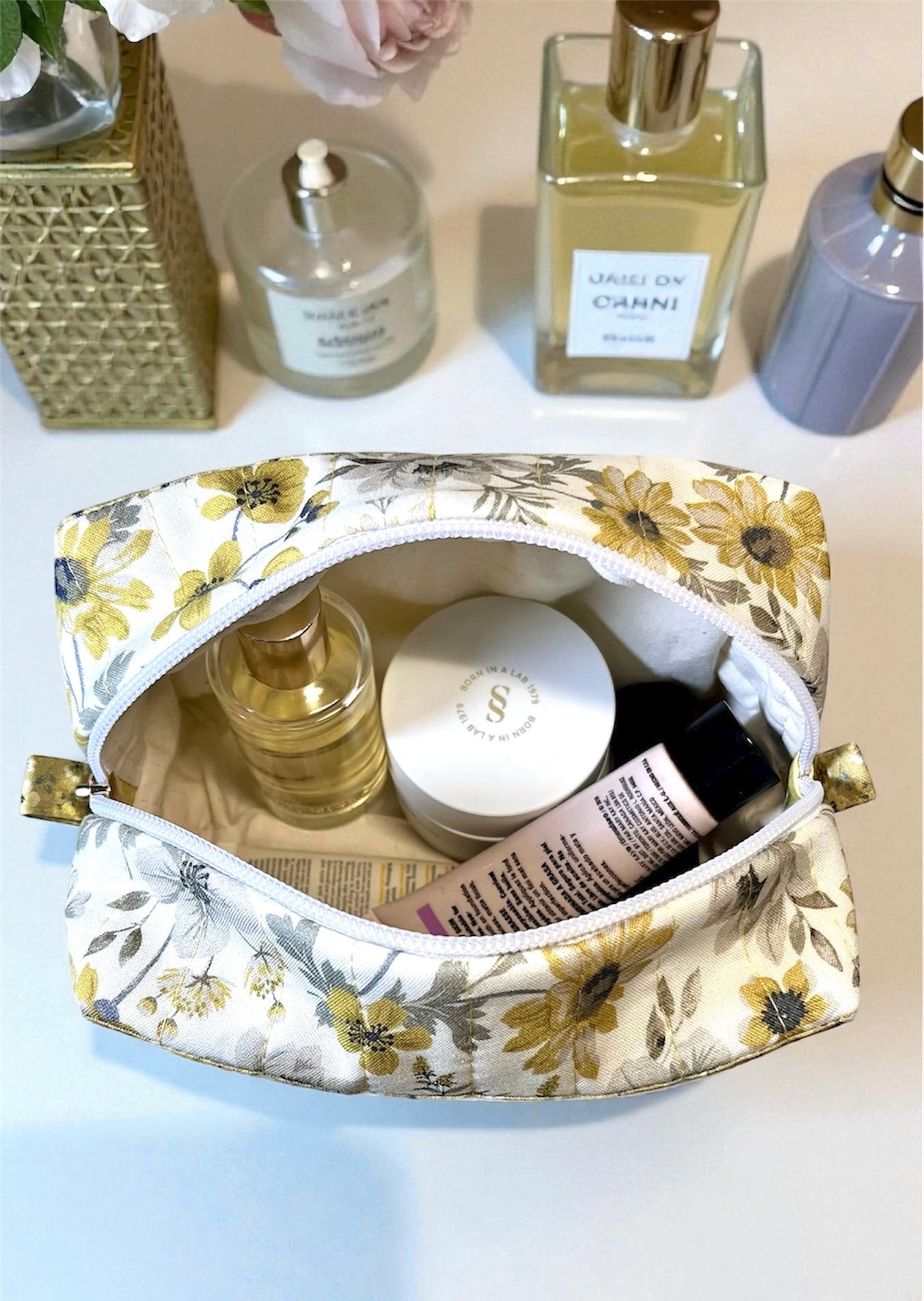 Box Pouch Amarillos flores